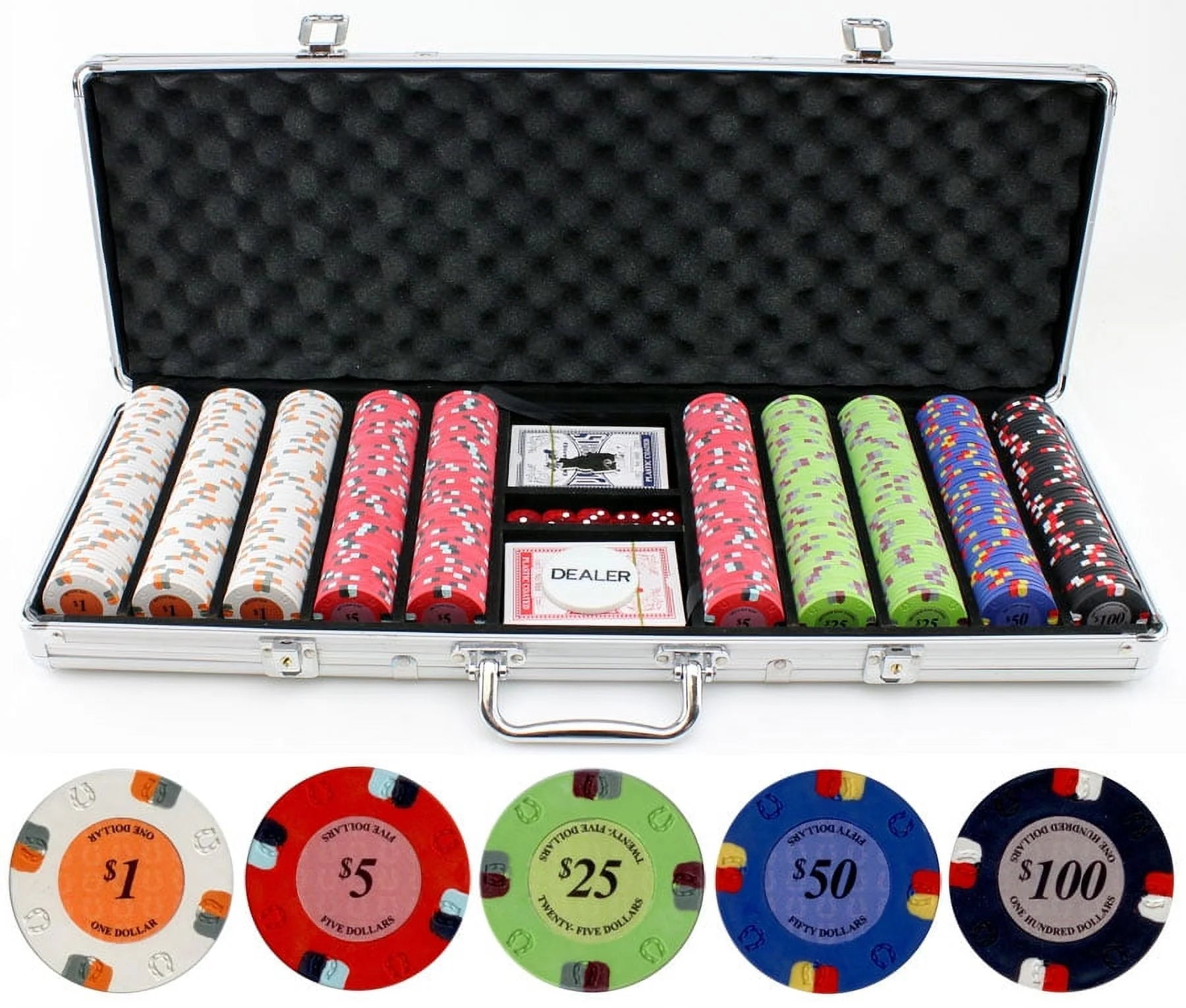 13.5g 500pc Clay Poker Chips Set V297923
