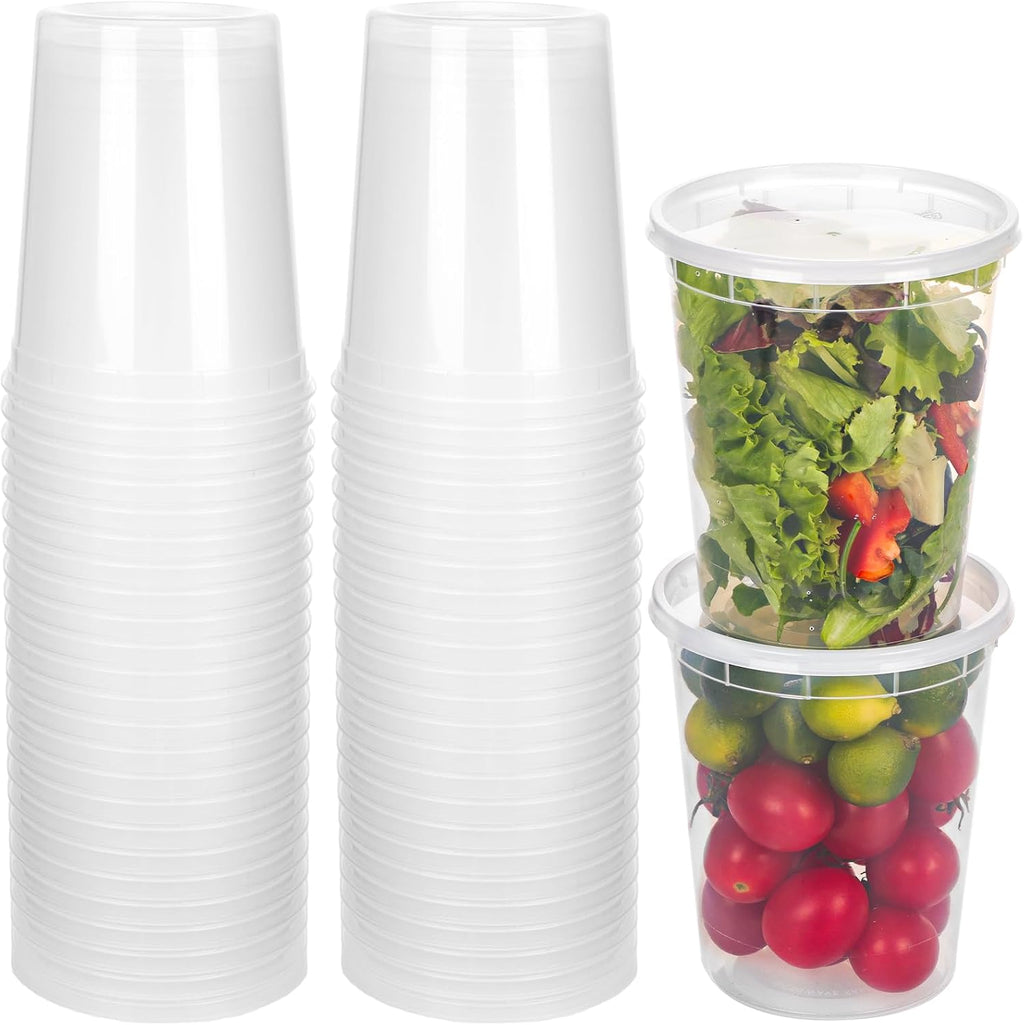 60 Sets 32 Oz Soup Containers with Lids P813292