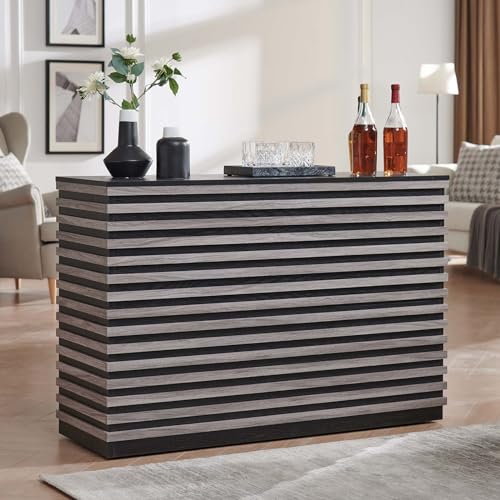 Grey Wine Bar Cabinet with Glass Door & Drawer W5160