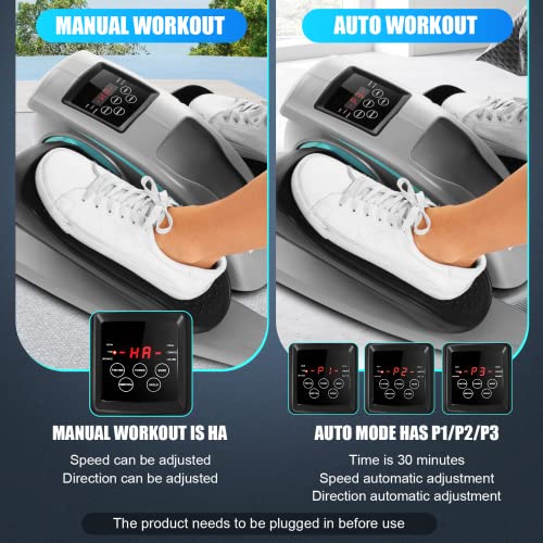 Under Desk Elliptical Machine, Quiet Pedal Exerciser, Smart LCD Display, Remote Control X30138