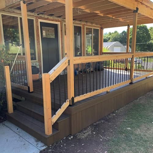 61 Pack 32" x 3/4" Round Black Metal Deck Balusters V2495
