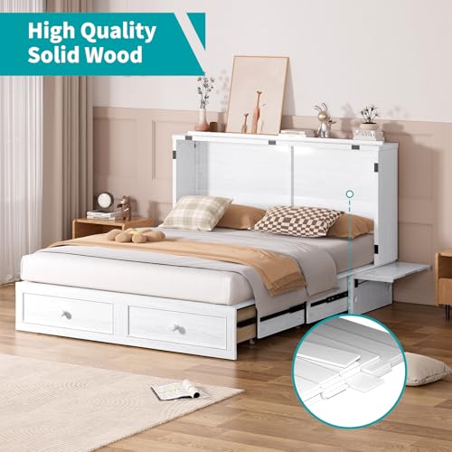 Queen Cabinet Cube Chest Bed with Tri-fold Mattress Y422