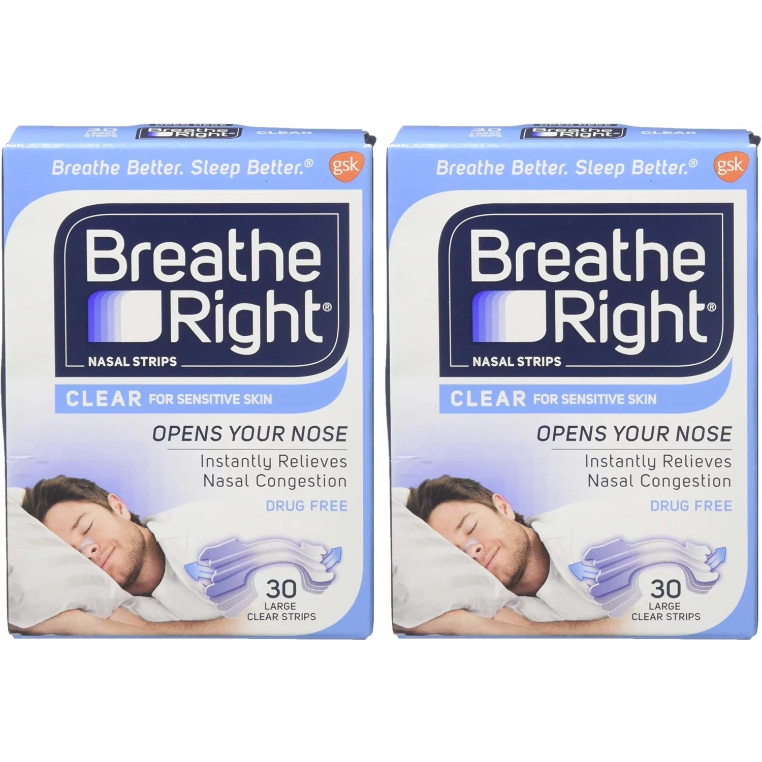30 Large Clear Nasal Strips P871
