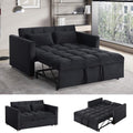 Black Sleeper Chair Sofa Bed with USB Ports and Cupholders Y424000