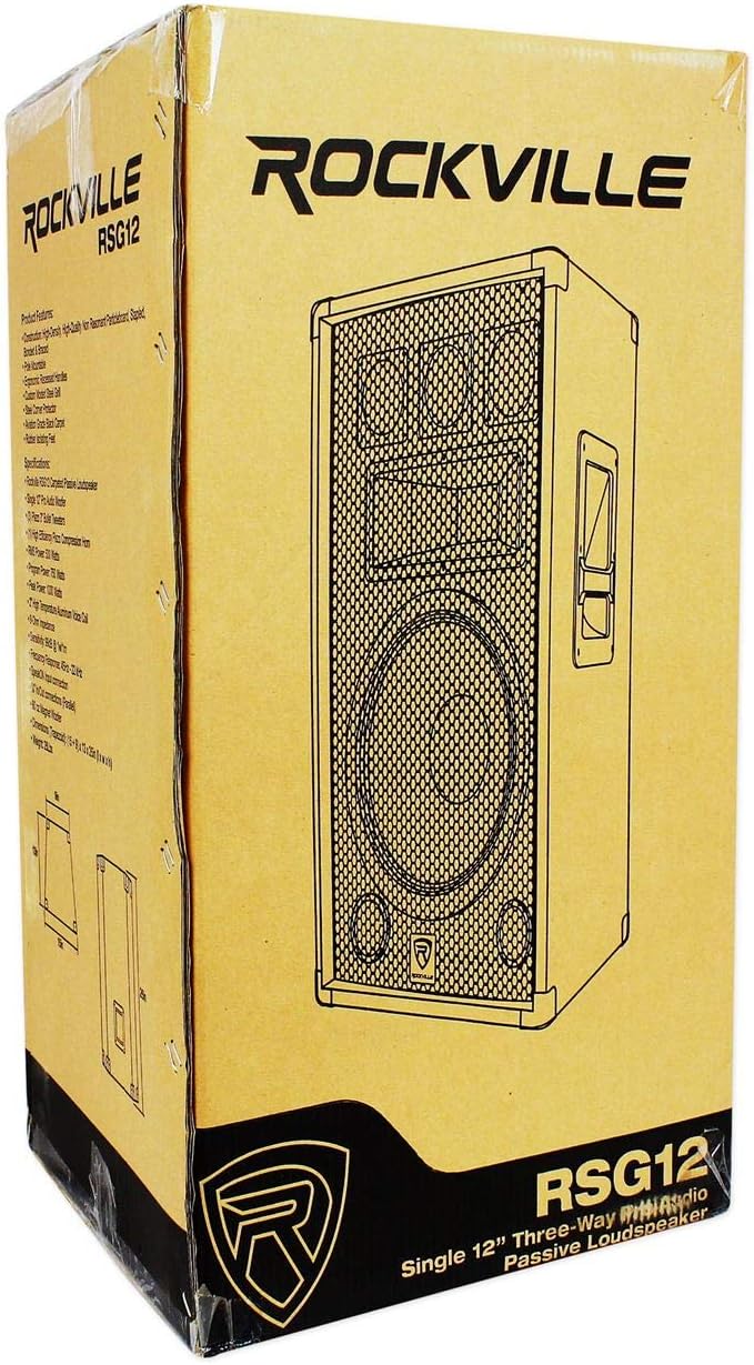 12 3Way 1000 Watt 8Ohm Passive PA Speaker with Stands and Cables B3805