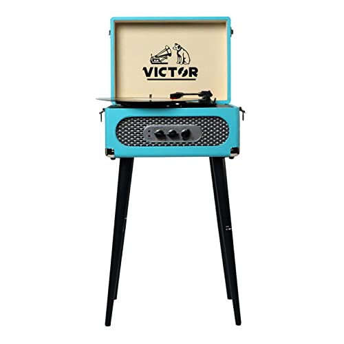 Turquoise 5-in-1 Turntable Music Center with Record Player D6199