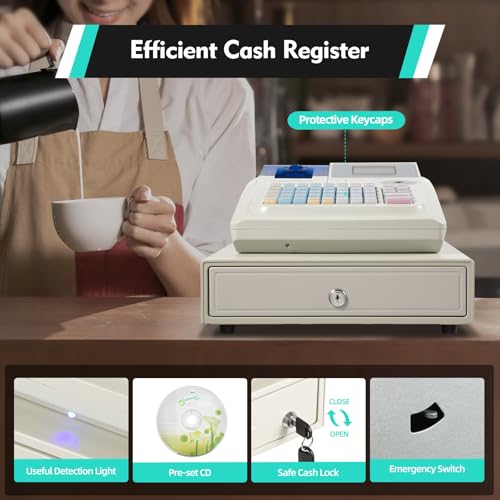 Black Grey Cash Register with Cash and Coin Drawer S444