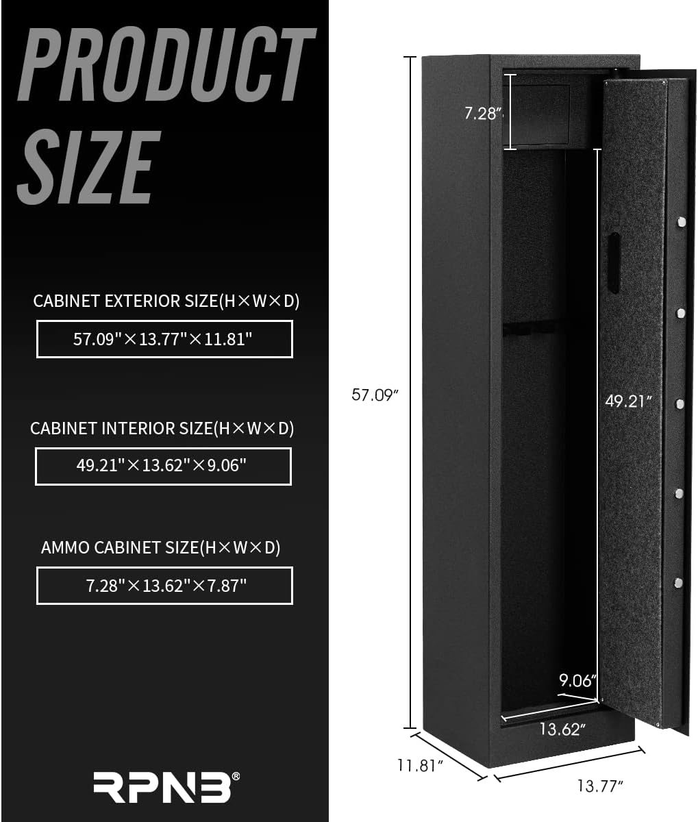 5-Gun Large Metal Rifle Gun Security Cabinet O5358