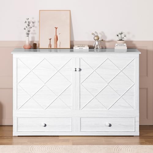Queen Cabinet Cube Chest Bed with Tri-fold Mattress Y422