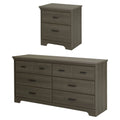 Gray 6-Drawer Double Dresser and 2-Drawer Nightstand J4538