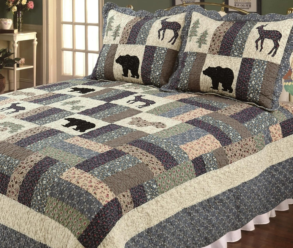All Cotton 3 Piece Queen Quilt Set U91367
