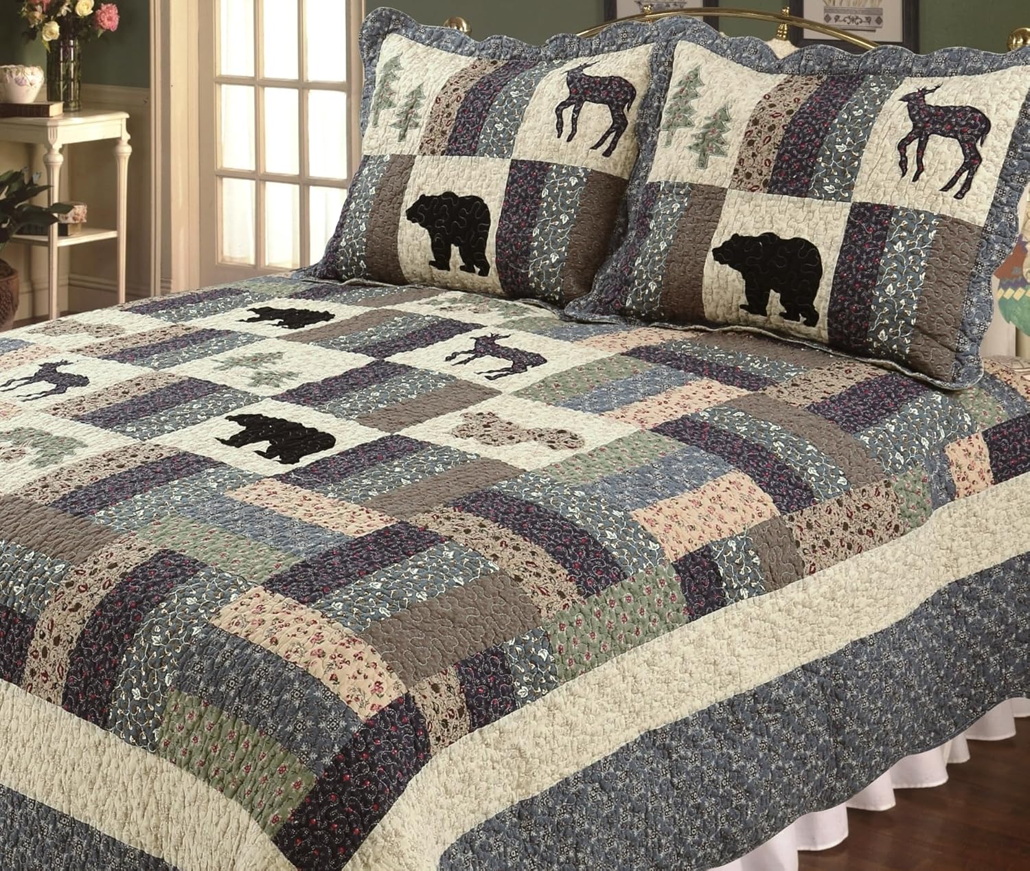 All Cotton 3 Piece Queen Quilt Set U91367