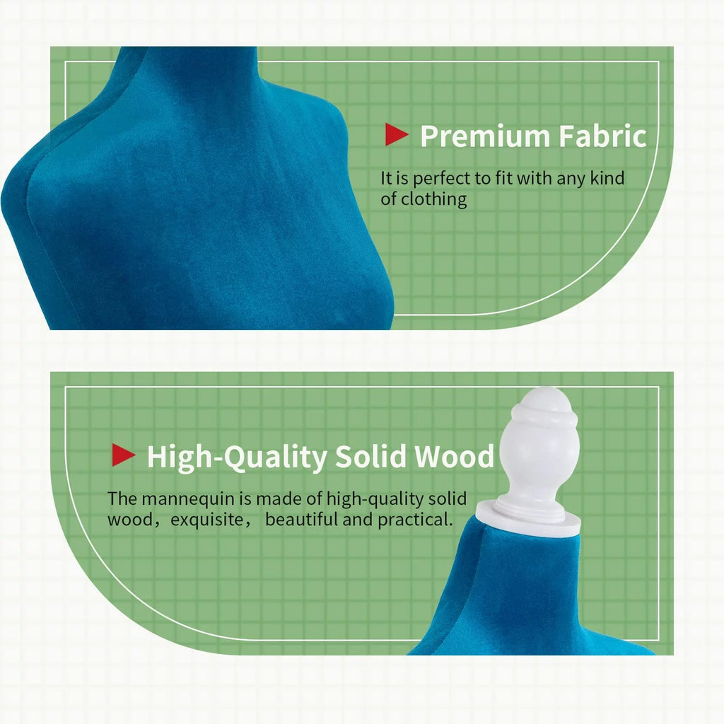 49.6-63.6 inch Height Adjustable Foam Sewing Mannequin with Base Stand O380