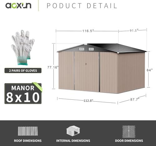 6.2x4 FT Metal Garden Storage Shed B32485