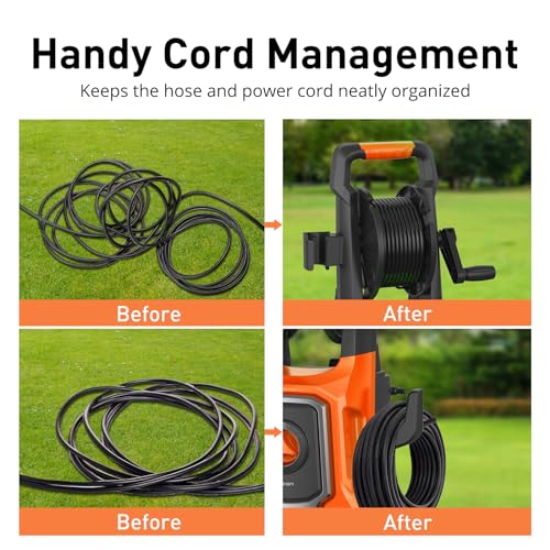 Electric Pressure Washer, 5000 Max PSI, 3.6 GPM, with Hose Reel, 4 Quick Connect Nozzles, Foam Cannon A661557