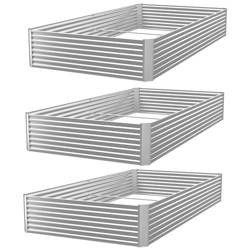 3 Pack Galvanized Steel Raised Garden Bed 36x18 inch J317