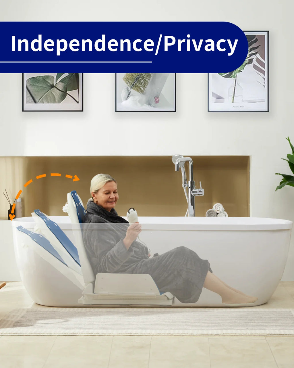 Electric Bath Lift Chair with Steel Pole Support F2204
