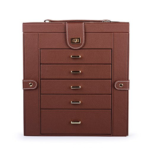 Extra Large 6 Tier 5 Drawers Jewelry Box with Mirror P918687