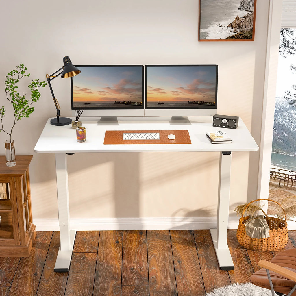 White Electric Height Adjustable Desk U555