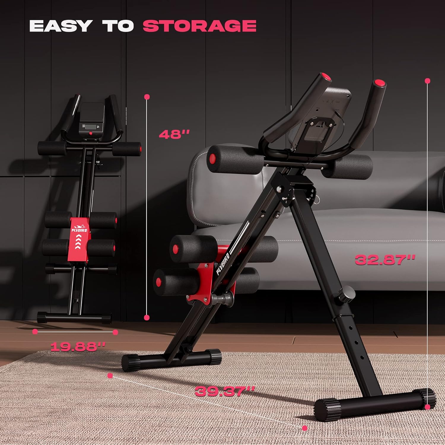 Adjustable Foldable Ab Machine L3677