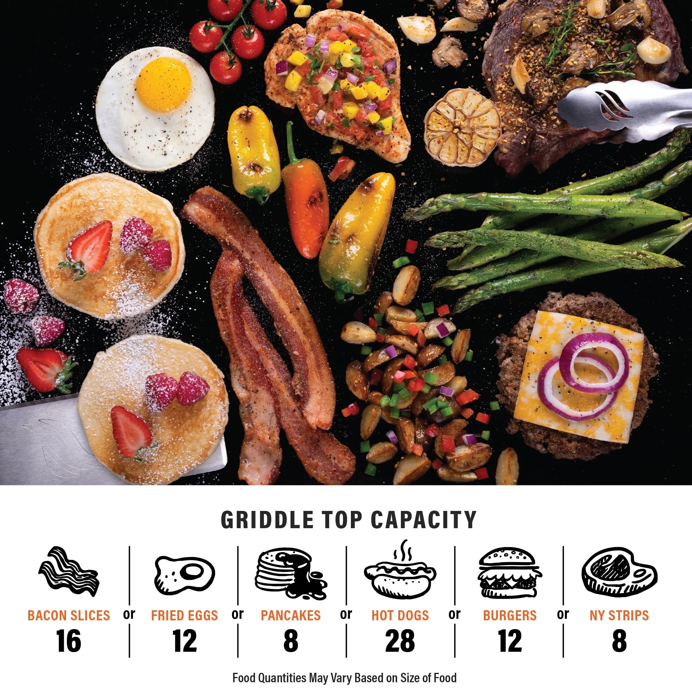 20"x14" 2-Burner Propane Camping Griddle with Latching Hood V787