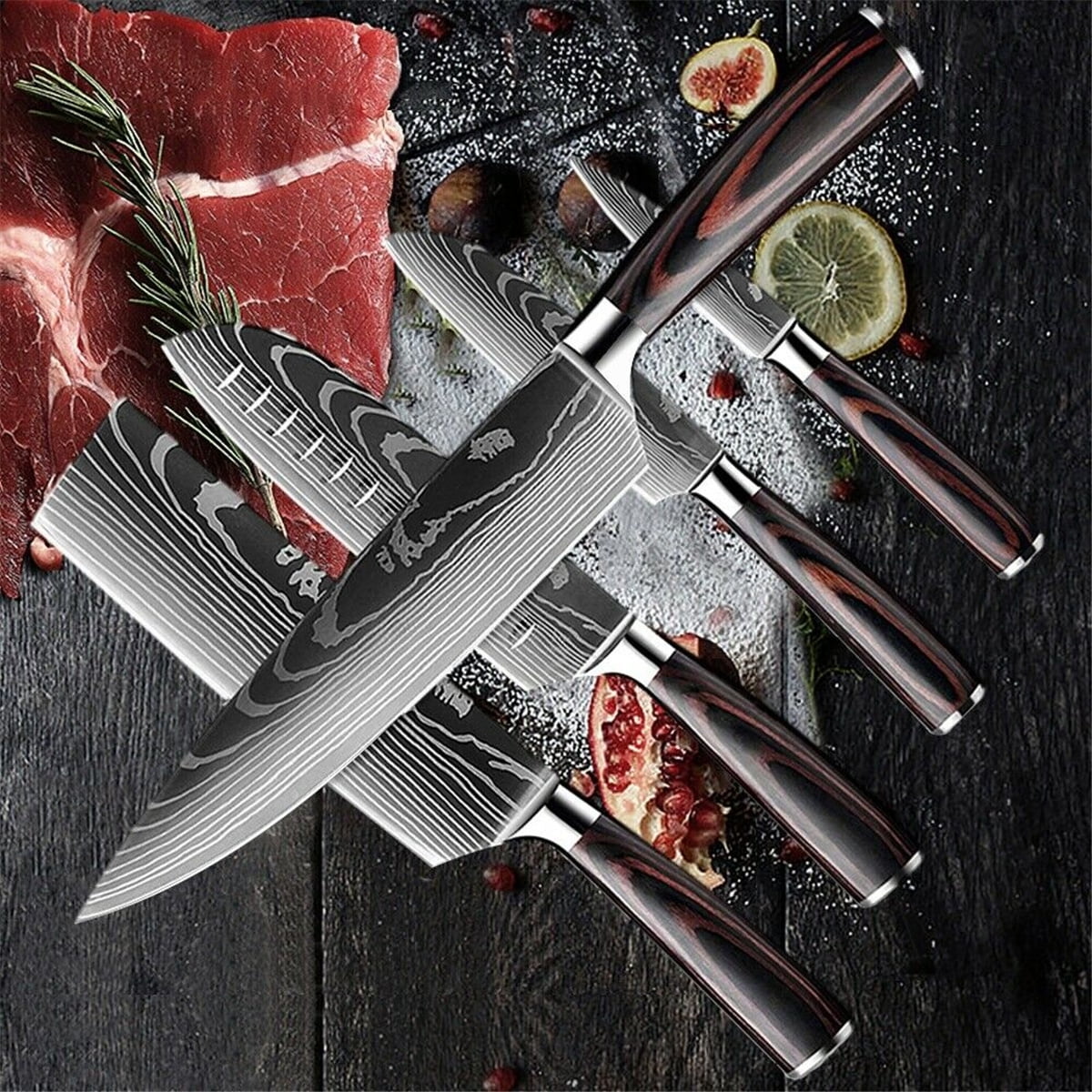 5 PCS Kitchen Knife Boxed Set with Sheaths O5476