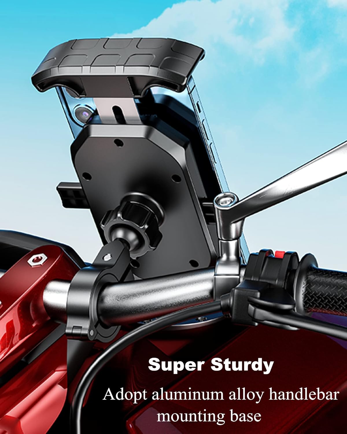 Aluminum Alloy Motorcycle Phone Mount for 4''-7'' Smartphones V2849
