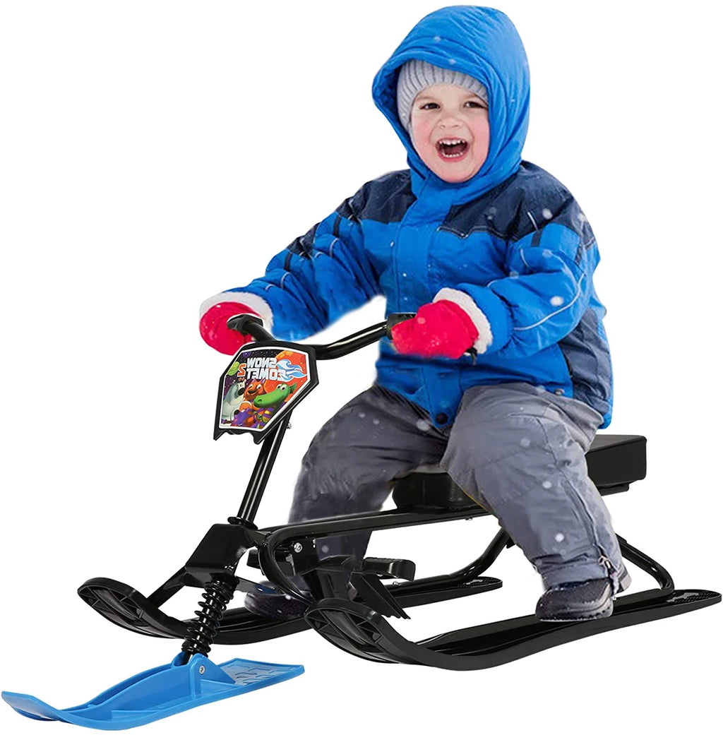 Snow Racer Sled with Steering Wheel and Twin Brakes J39441