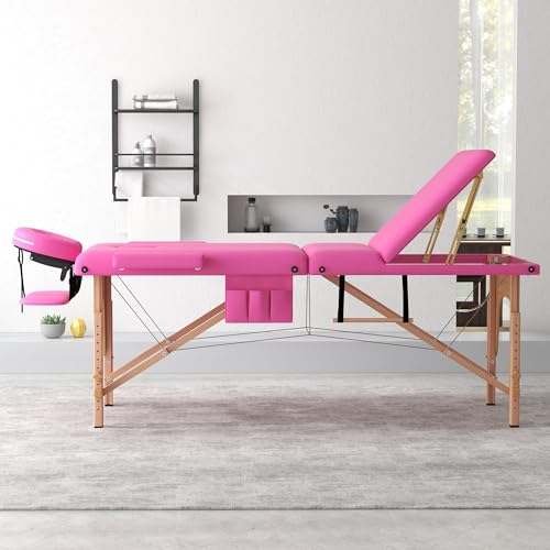 Black 3 Fold Portable Massage Table with Carrying Bag V710037