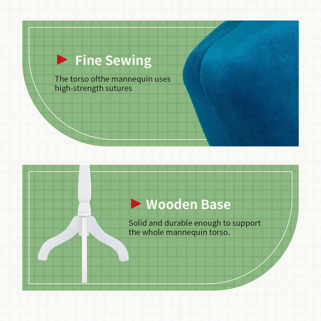 49.6-63.6 inch Height Adjustable Foam Sewing Mannequin with Base Stand O380