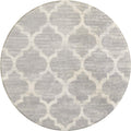 Round Faux Wool Non-Slip Area Rug 3' Diameter Gray T64934