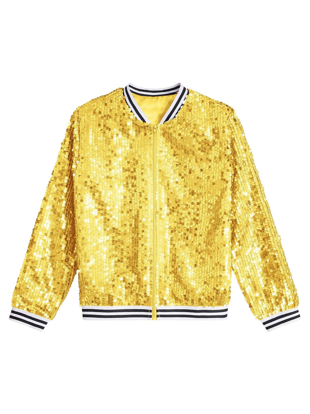 Gold 14 Girls Sparkle Bomber Flight Jacket J75921