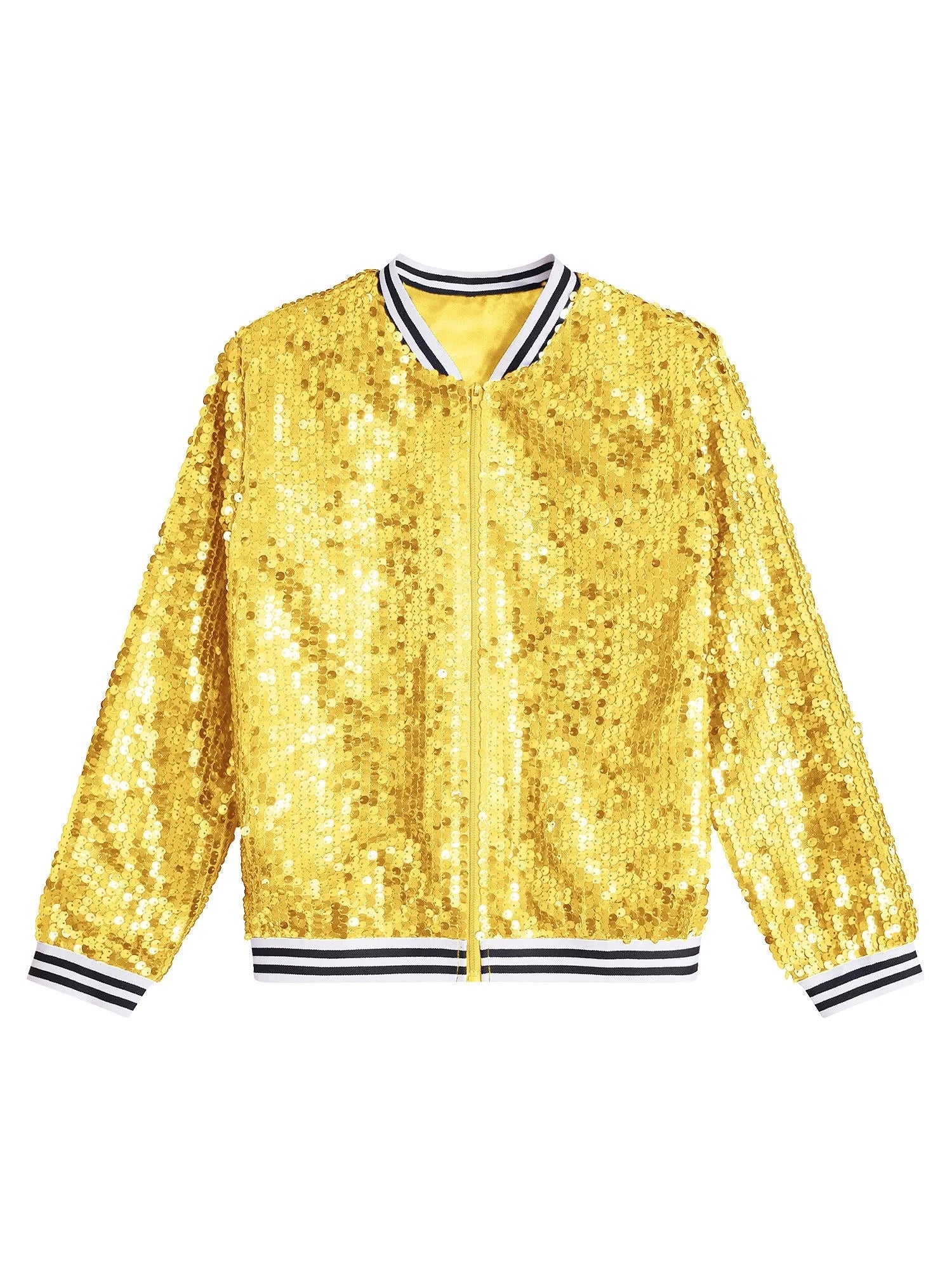 Gold 14 Girls Sparkle Bomber Flight Jacket J75921
