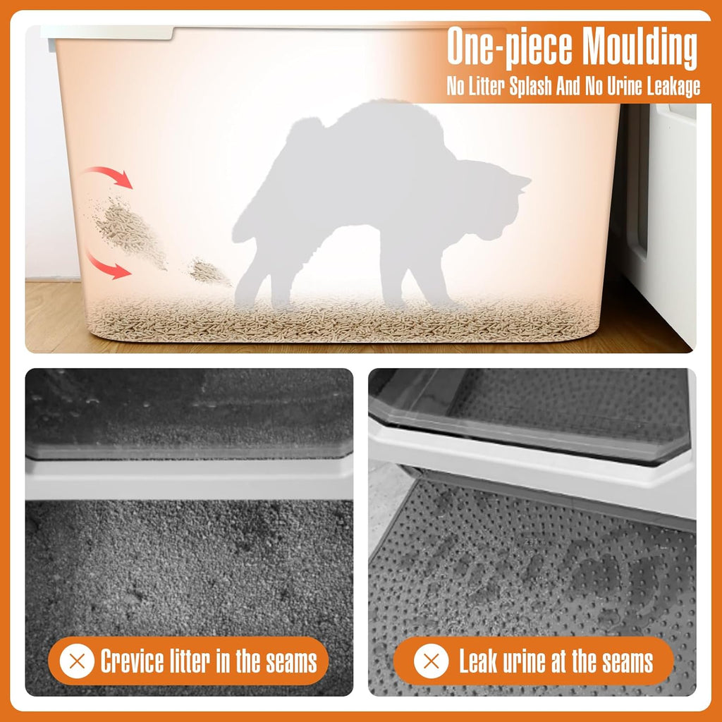 Extra Large Enclosed Cat Litter Box with Scoop Front Entry G82870