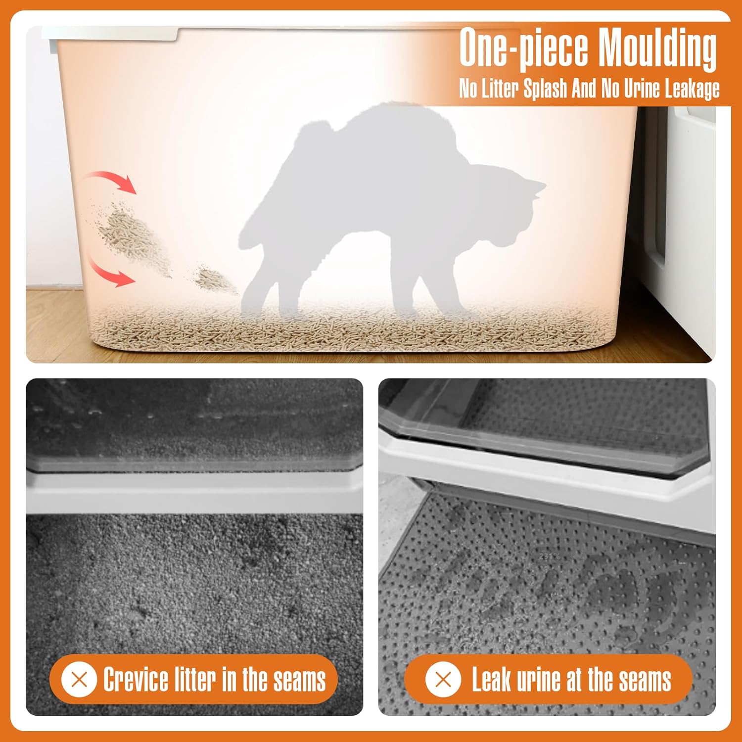Extra Large Enclosed Cat Litter Box with Scoop Front Entry G82870