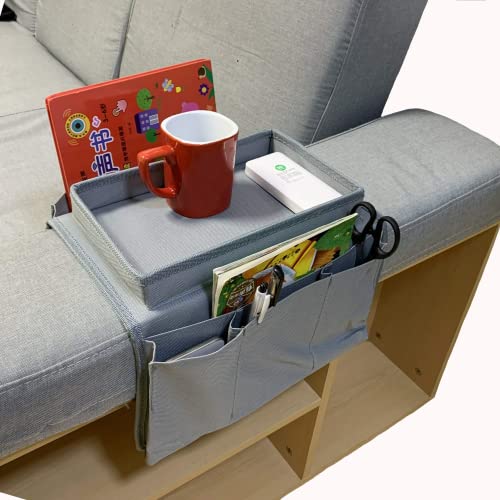 Grey Sofa Armrest Organizer with Pockets B5344