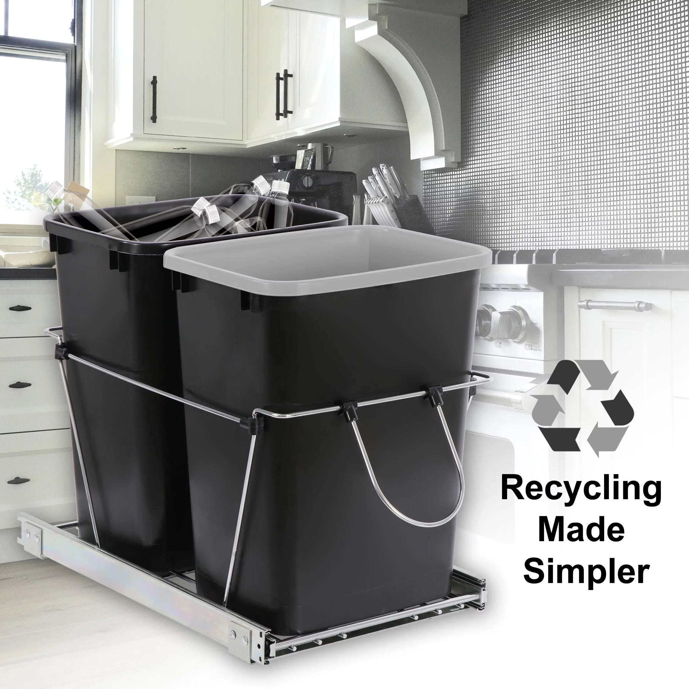 Dual 35Qt Pullout Trash Can A507
