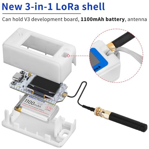 ESP32 LoRa V3 Development Board with 1100mAh Battery and N30 Protect Case Set Y75186