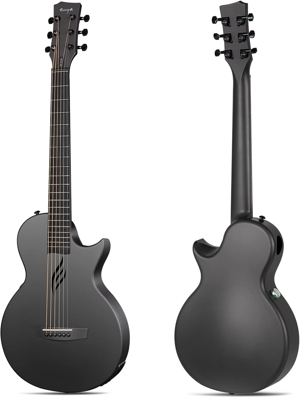 Carbon Fiber Acoustic Electric Guitar with Smart AcousticPlus 35 Inch Travel Guitar Starter Bundle Kit (Black) L805505