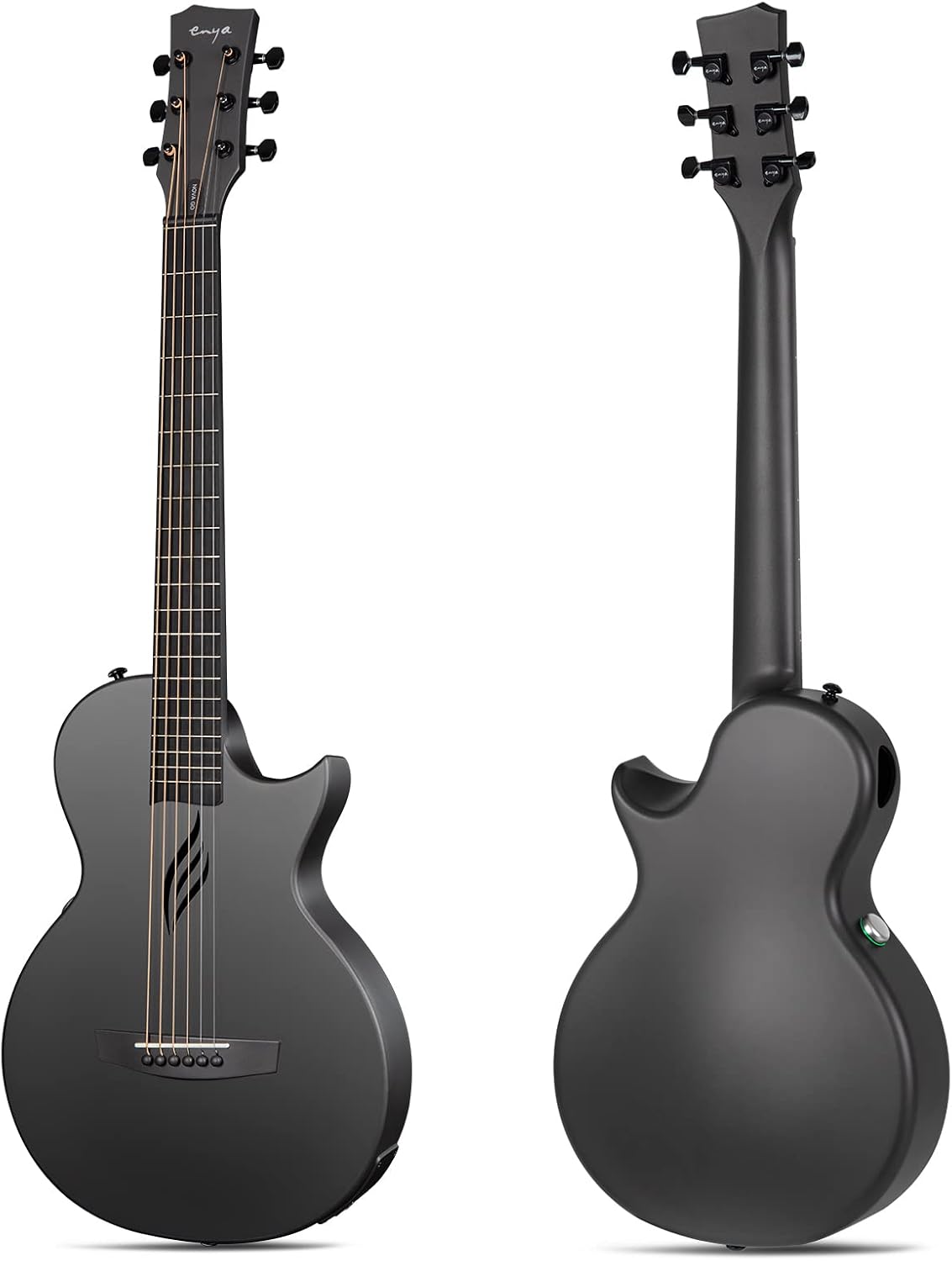 Carbon Fiber Acoustic Electric Guitar with Smart AcousticPlus 35 Inch Travel Guitar Starter Bundle Kit (Black) L805505