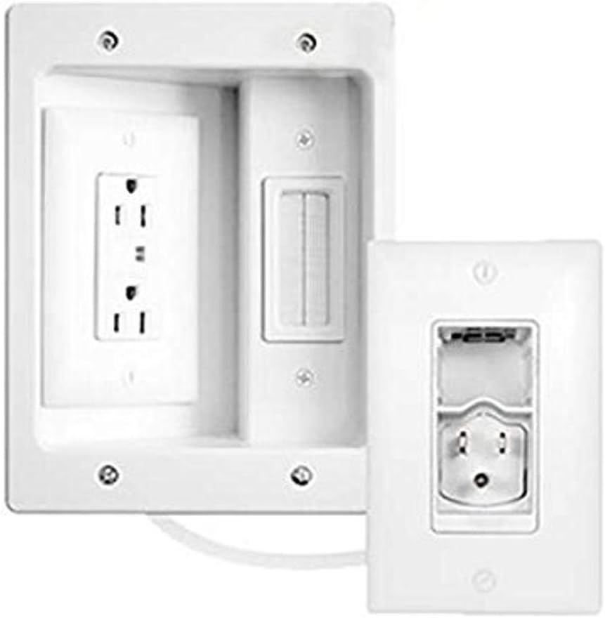 White In Wall TV Power Kit Pack of 2 D3114