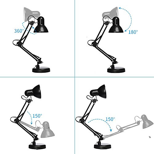 Led Desk Lamp with Clamp, Swing Arm, Folding Table Lamp X4384