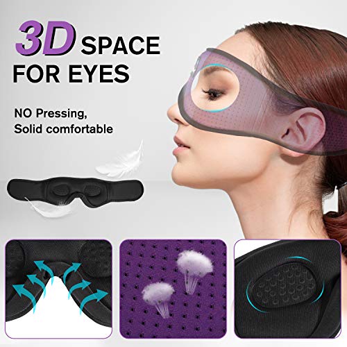 3D Sleep Mask Bluetooth Wireless Music Eye Mask with Ultra-Thin Stereo Speakers U886