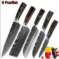 5 PCS Kitchen Knife Boxed Set with Sheaths O5476