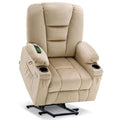 Small Power Lift Recliner Chair with Massage and Heat, Fabric, Brown Q215307