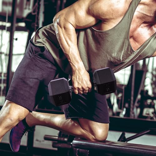Set of 2 Anti-Slip Cast Iron Hex Dumbbell W248070