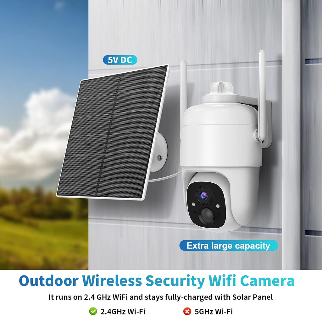 Solar Powered Wireless Security Camera with Color Night Vision T186