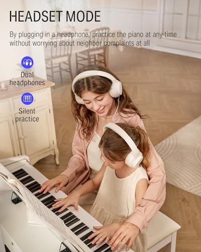 White Weighted Action Digital Piano with Furniture Stand G944