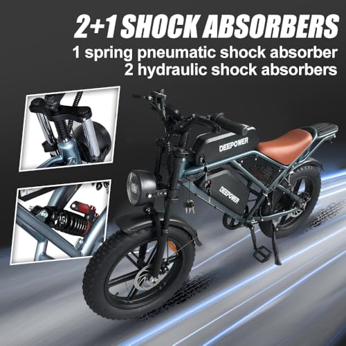 1500W Peak 20" Fat Tire Dual Suspension Electric Bike V117