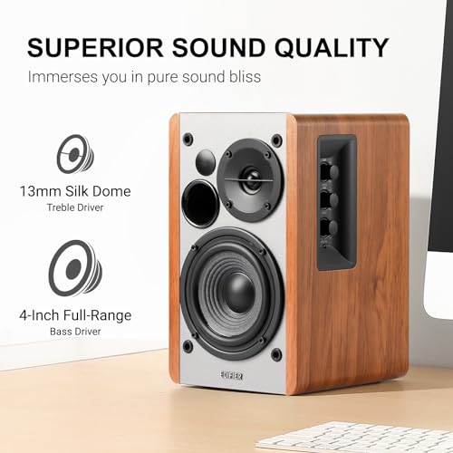 Powered Bookshelf Speakers with Wireless Wi-Fi Audio Streamer T963073